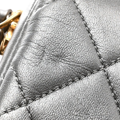 Chanel Metallic Lambskin Quilted Mini Side Note Flap Grey 11 of 11