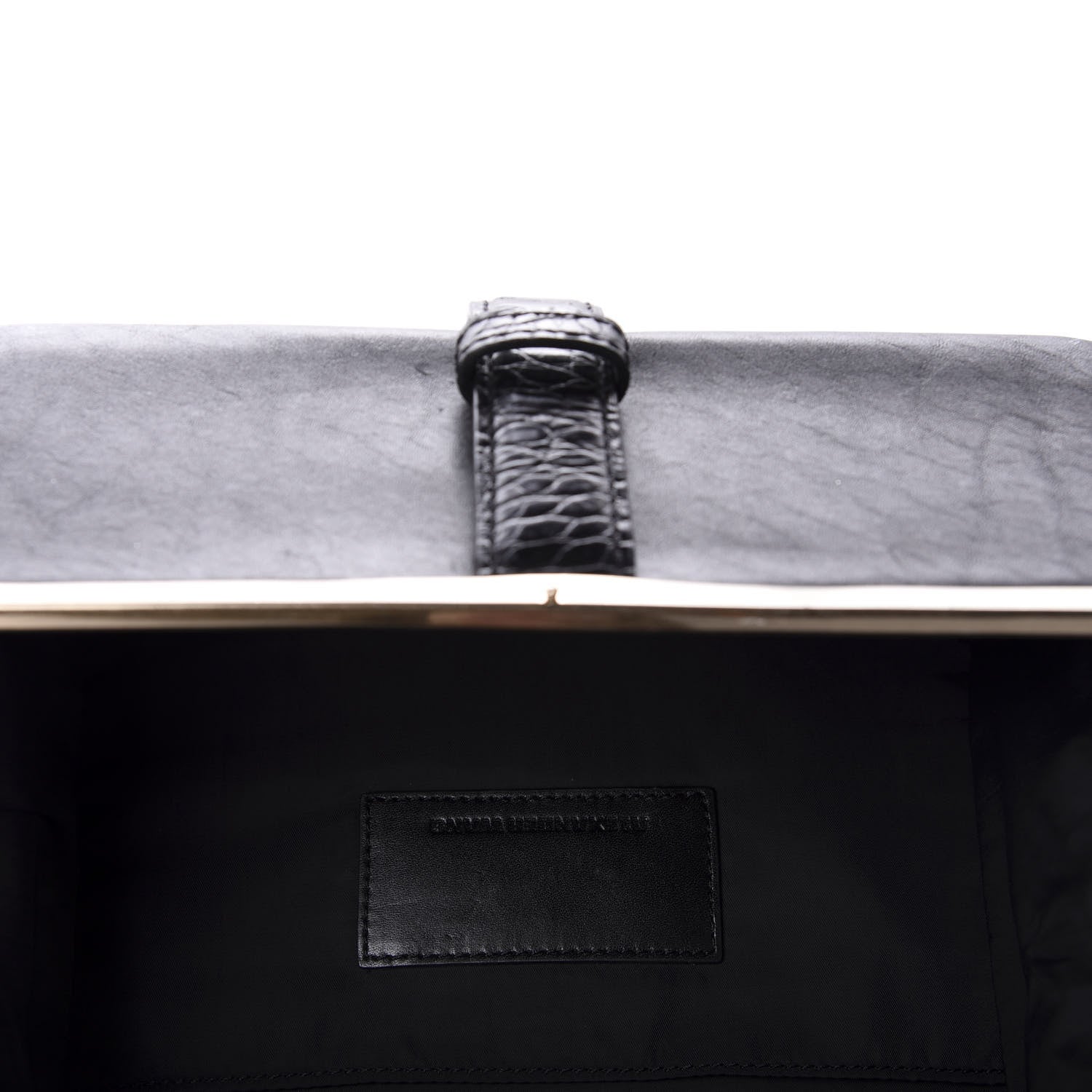 Alexander Wang Calfskin Crocodile Embossed Tai Dopp Kit Bag Black 12 of 16