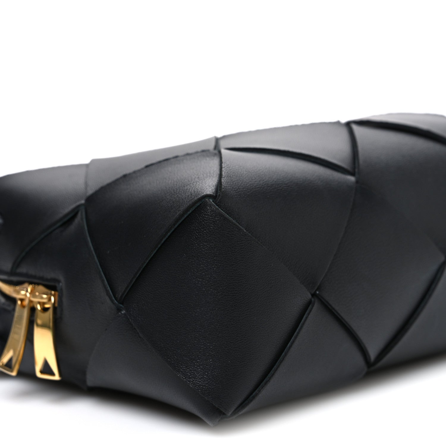 Bottega Veneta Lambskin Maxi Intreccio Small Cassette Camera Bag Black 8 of 9