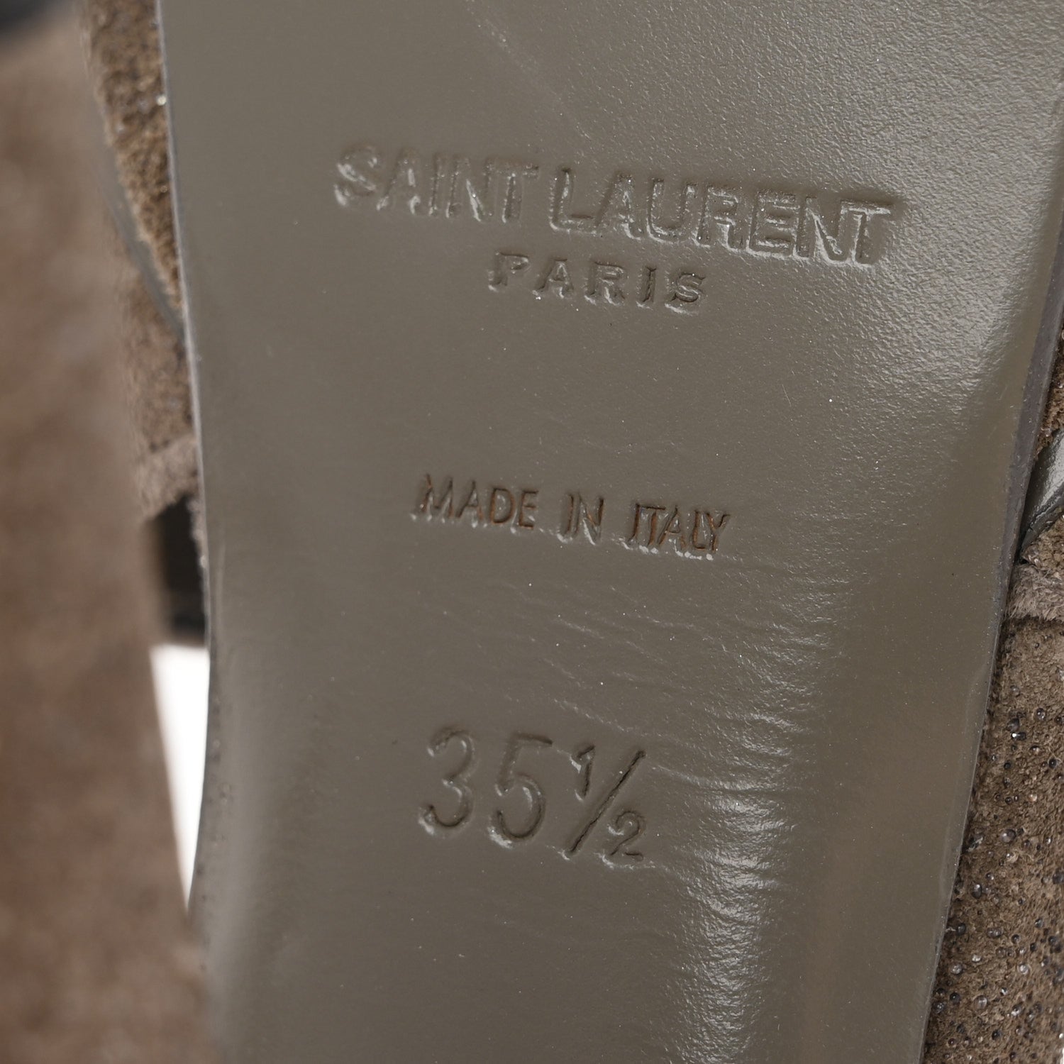 Saint Laurent Suede Quartz Tribute 105 Platform Sandals 35.5 Mouse 7 of 10