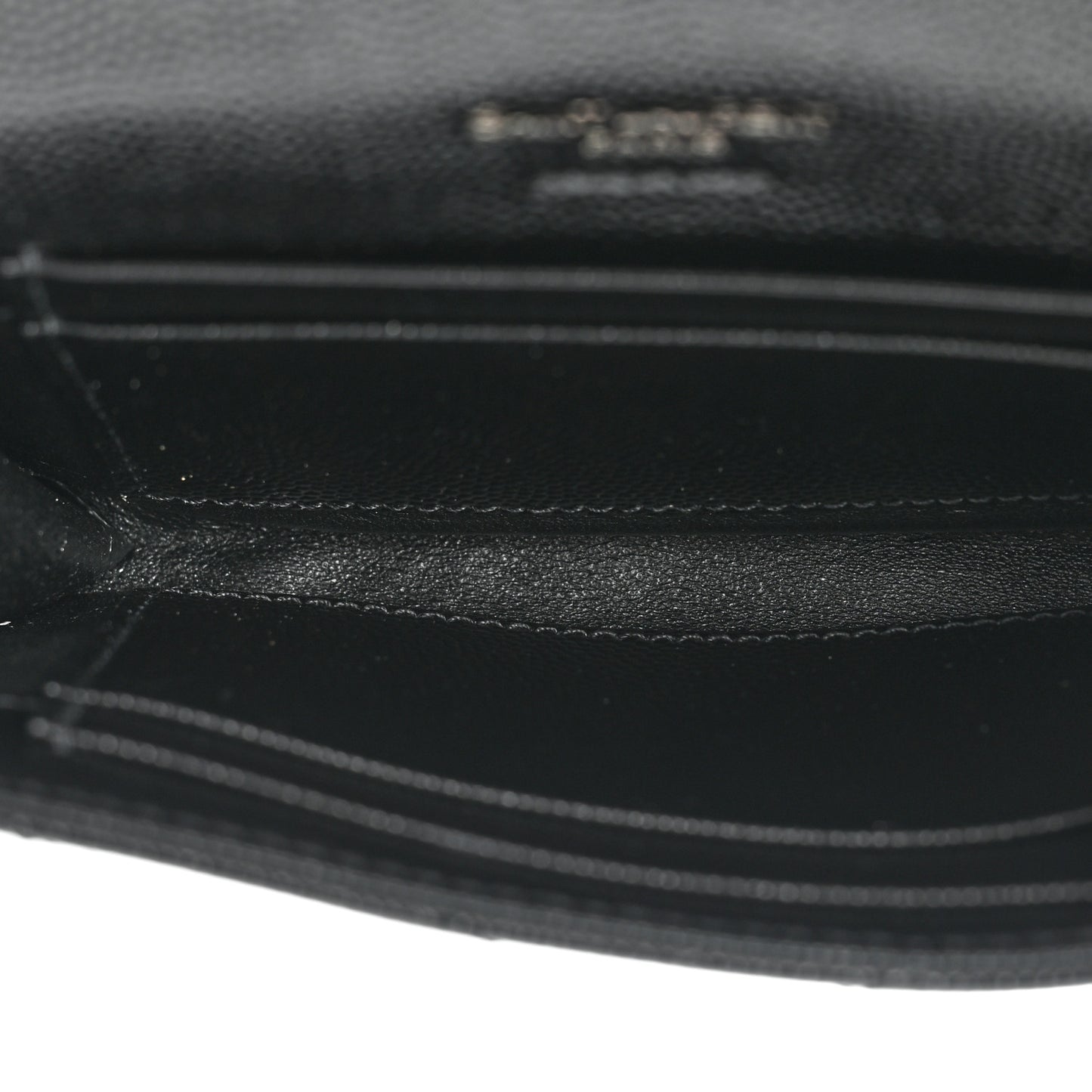 Grain De Poudre Matelasse Chevron Small Monochrome Monogram Envelope Wallet Black