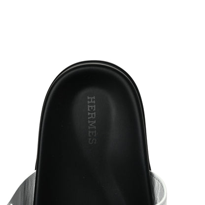 Hermes Calfskin Womens Chypre Sandals 40 White 7 of 9