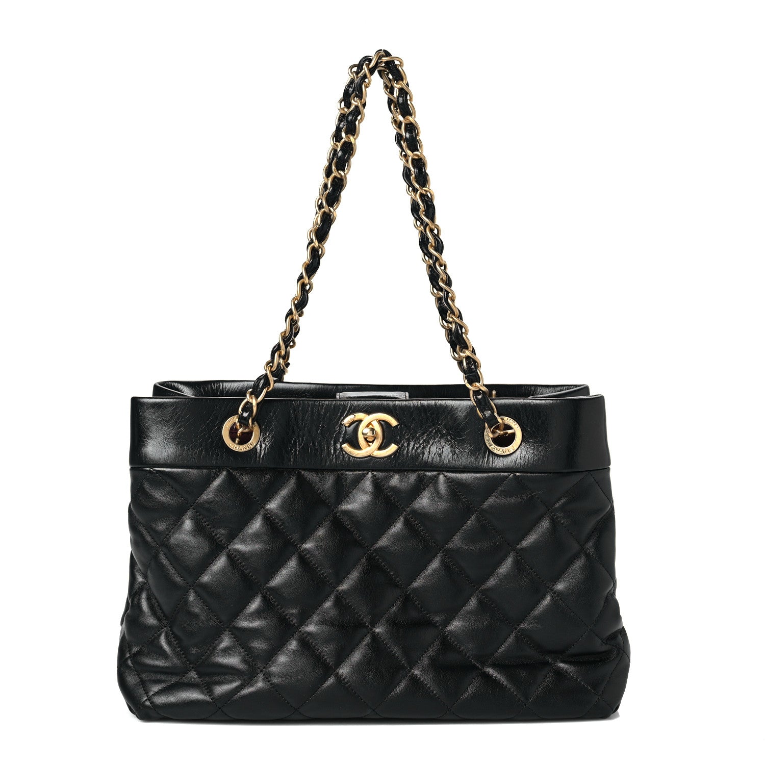 Chanel Calfskin Quilted Medium Soft Elegance Tote Black 1 of 7
