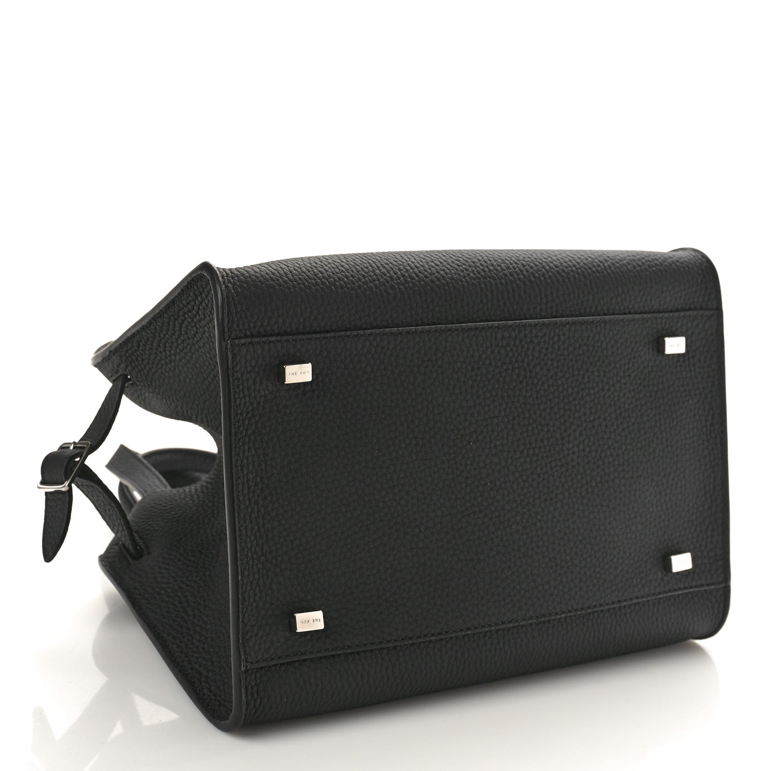 The Row Grained Calfskin Soft Margaux 10 Bag Black 4 of 9