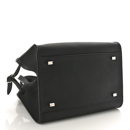 The Row Grained Calfskin Soft Margaux 10 Bag Black 4 of 9