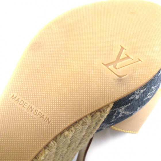 Louis Vuitton Monogram Denim Espadrille Wedge 38 5 of 7