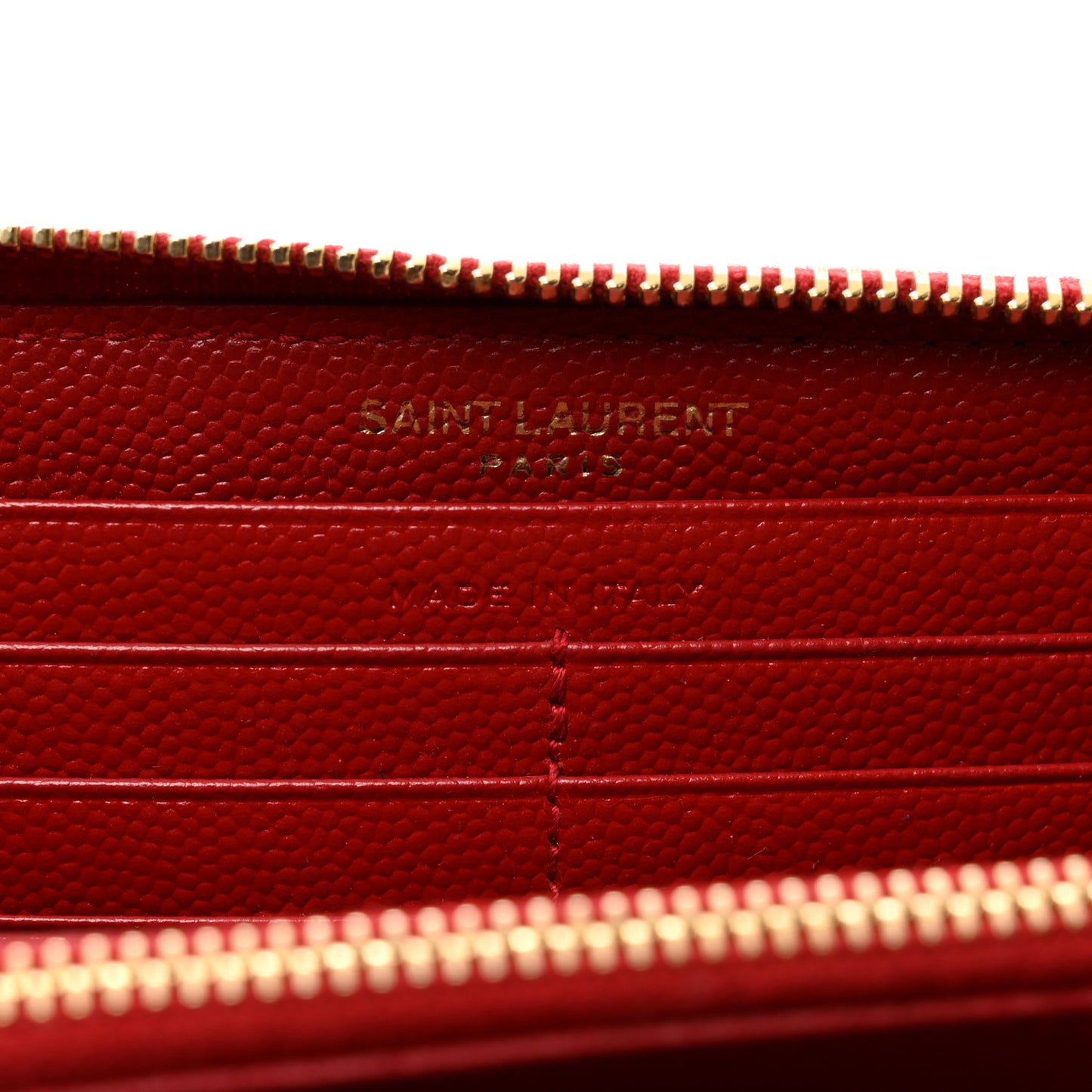 Grain De Poudre Matelasse Chevron Monogram Zip Around Wallet Red