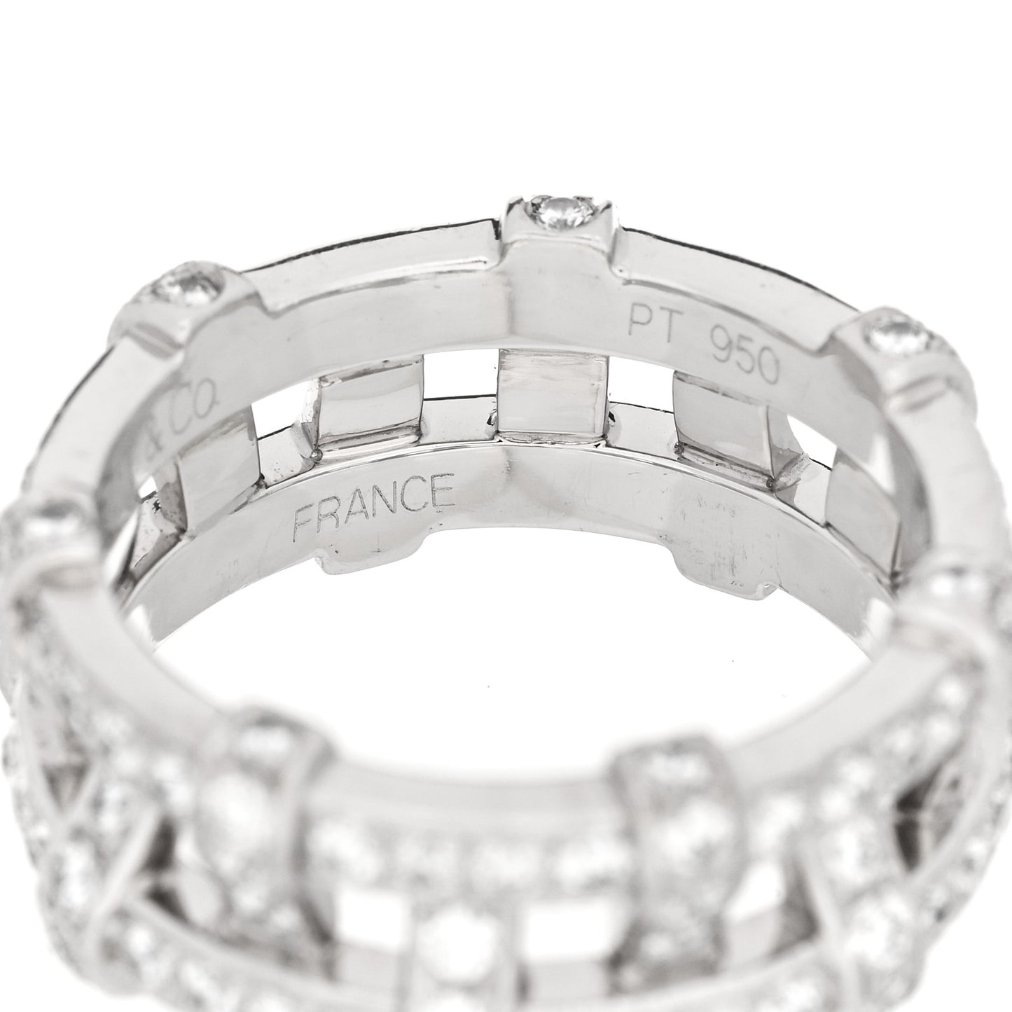 Platinum Diamond Weave Band Ring 50 5.5
