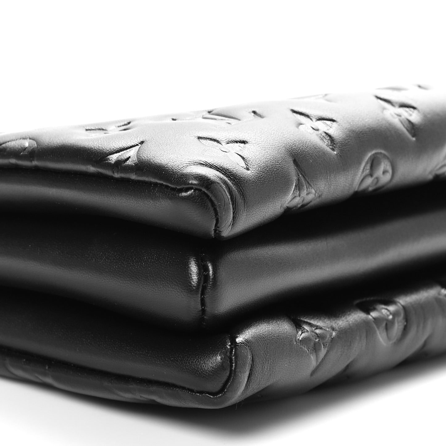 Lambskin Embossed Monogram Coussin PM Black