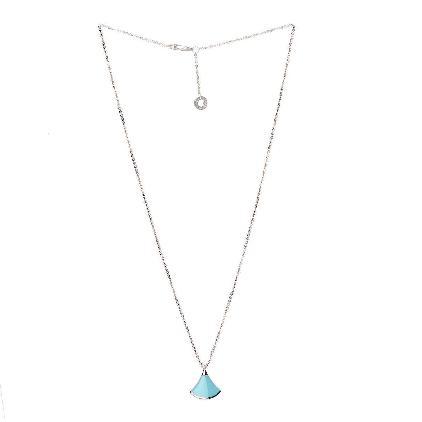 18K Rose Gold Diamond Turquoise Divas' Dream Pendant Necklace