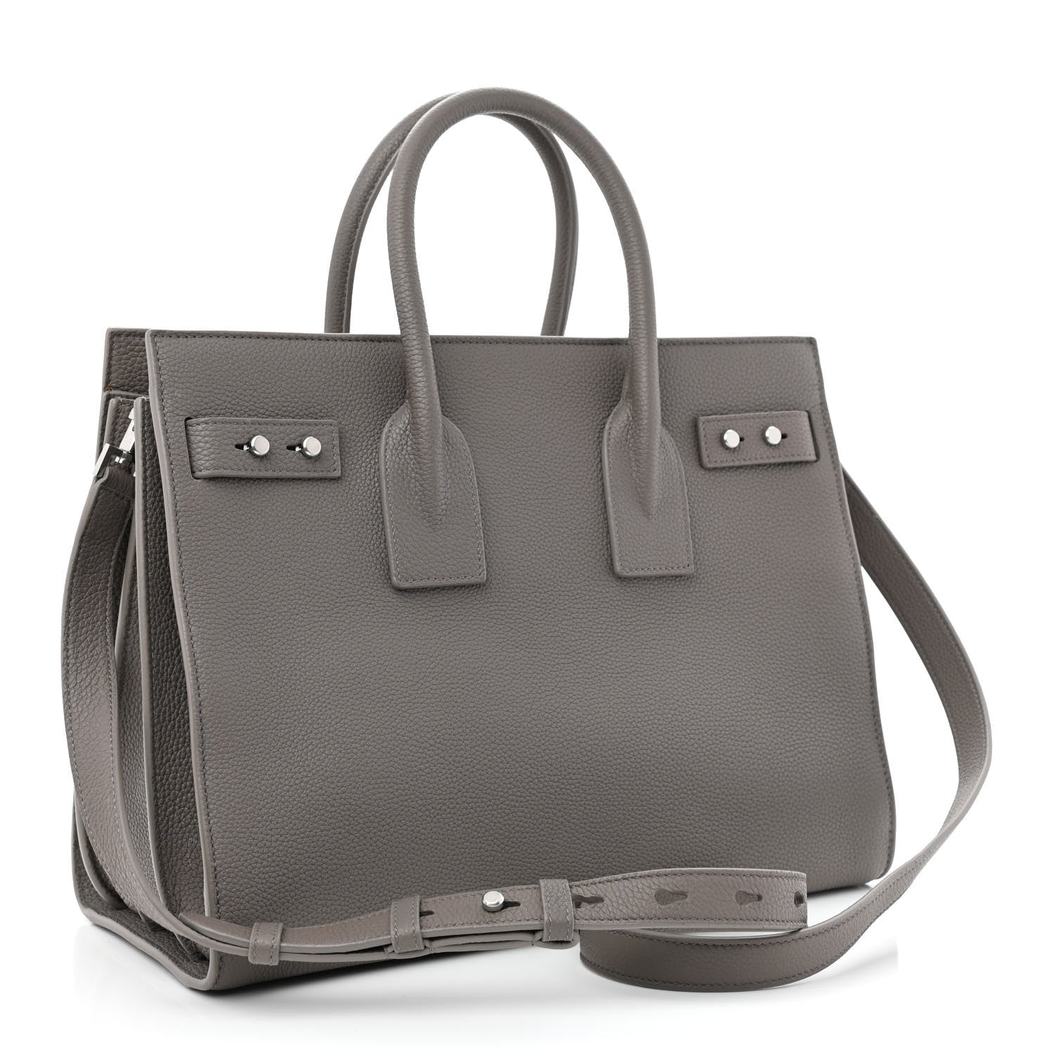 Saint Laurent Grained Calfskin Small Supple Sac De Jour Mouse Grey 3 of 10