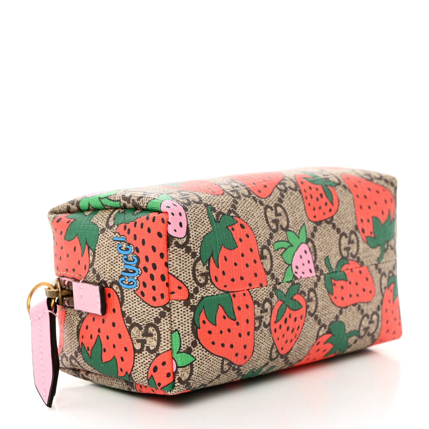 GG Supreme Monogram Strawberry Cosmetic Case