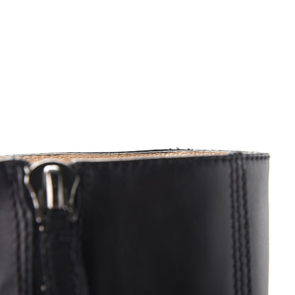 Valentino Garavani Calfskin Bow Lace Up Back Knee High Tall Boots 38.5 Black 14 of 24