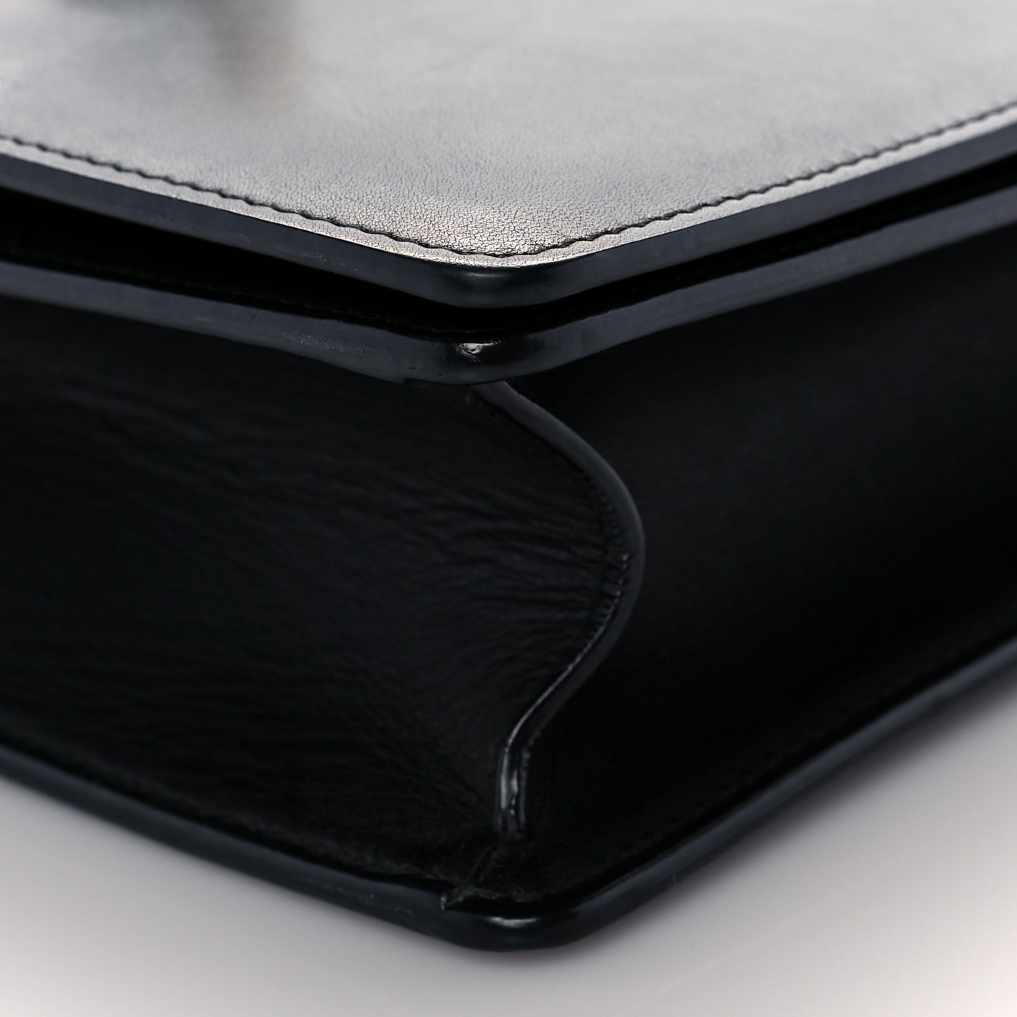 Calfskin Web Medium Peony Chain Shoulder Bag Black