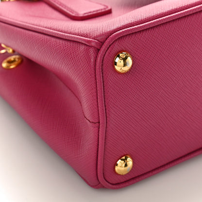 Prada Saffiano Mini Galleria Double Zip Tote Fuxia 7 of 8