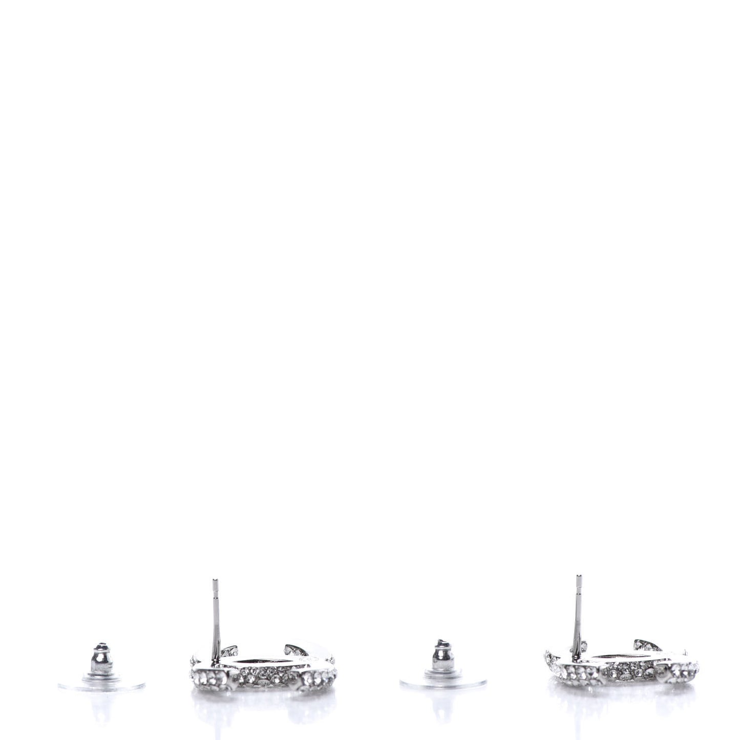 Crystal CC Earrings Silver