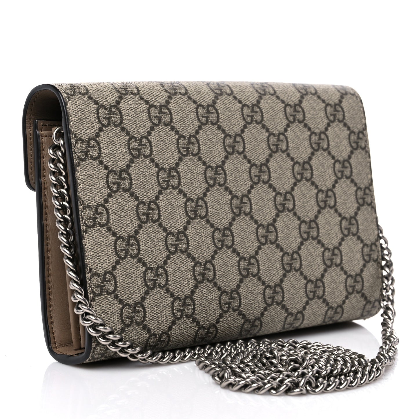 GG Supreme Monogram Mini Dionysus Chain Wallet Beige Taupe