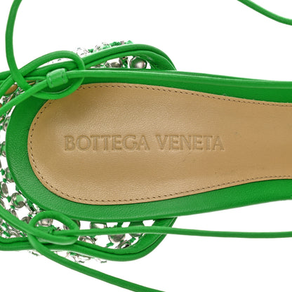 Bottega Veneta Mesh Nappa Crystal Embellished Sparkle Stretch Ankle Tie Sandals 40 Parakeet 8 of 13
