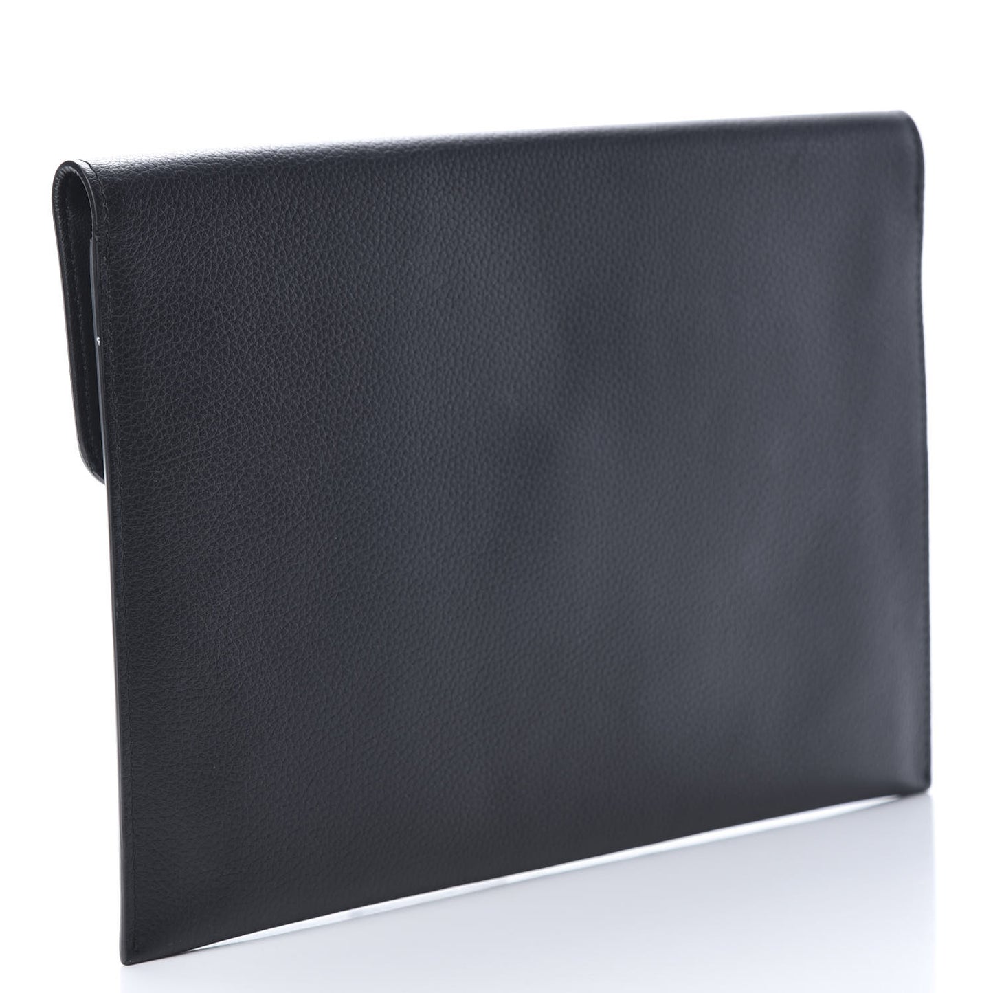 Calfskin Skull Envelope Clutch Black