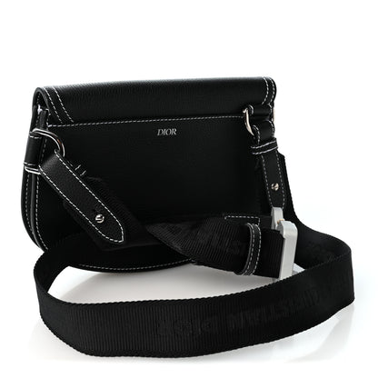 Christian Dior X KAWS Grained Calfskin Saddle Pouch Black 2 of 8