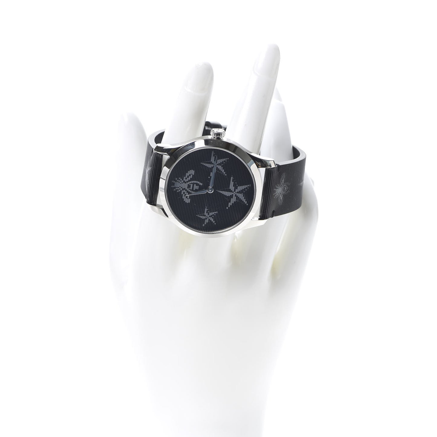 Stainless Steel Calfskin 38mm G-Timeless Bee Star Hologram Quartz Watch Black