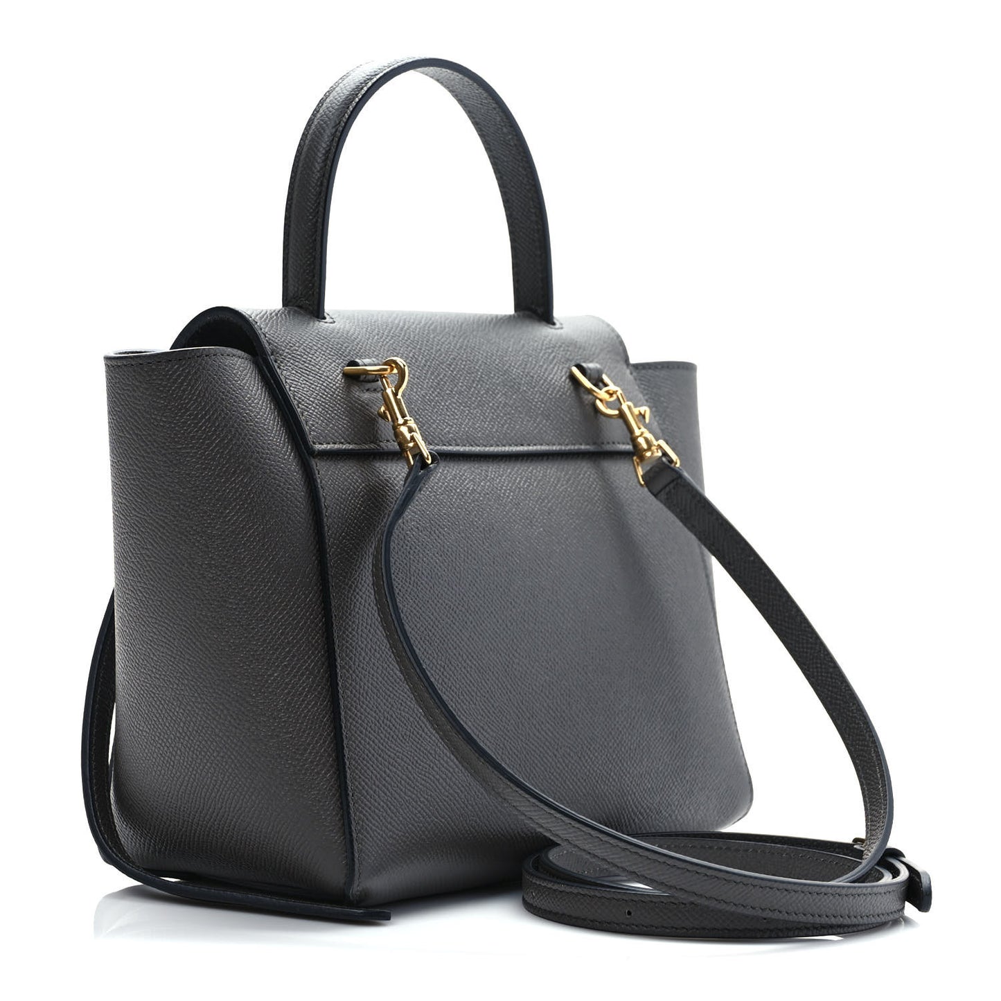 Grained Calfskin Nano Belt Bag Grey