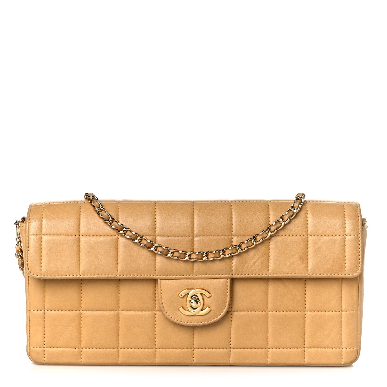 Chanel Lambskin East West Chocolate Bar Flap Beige 1 of 19