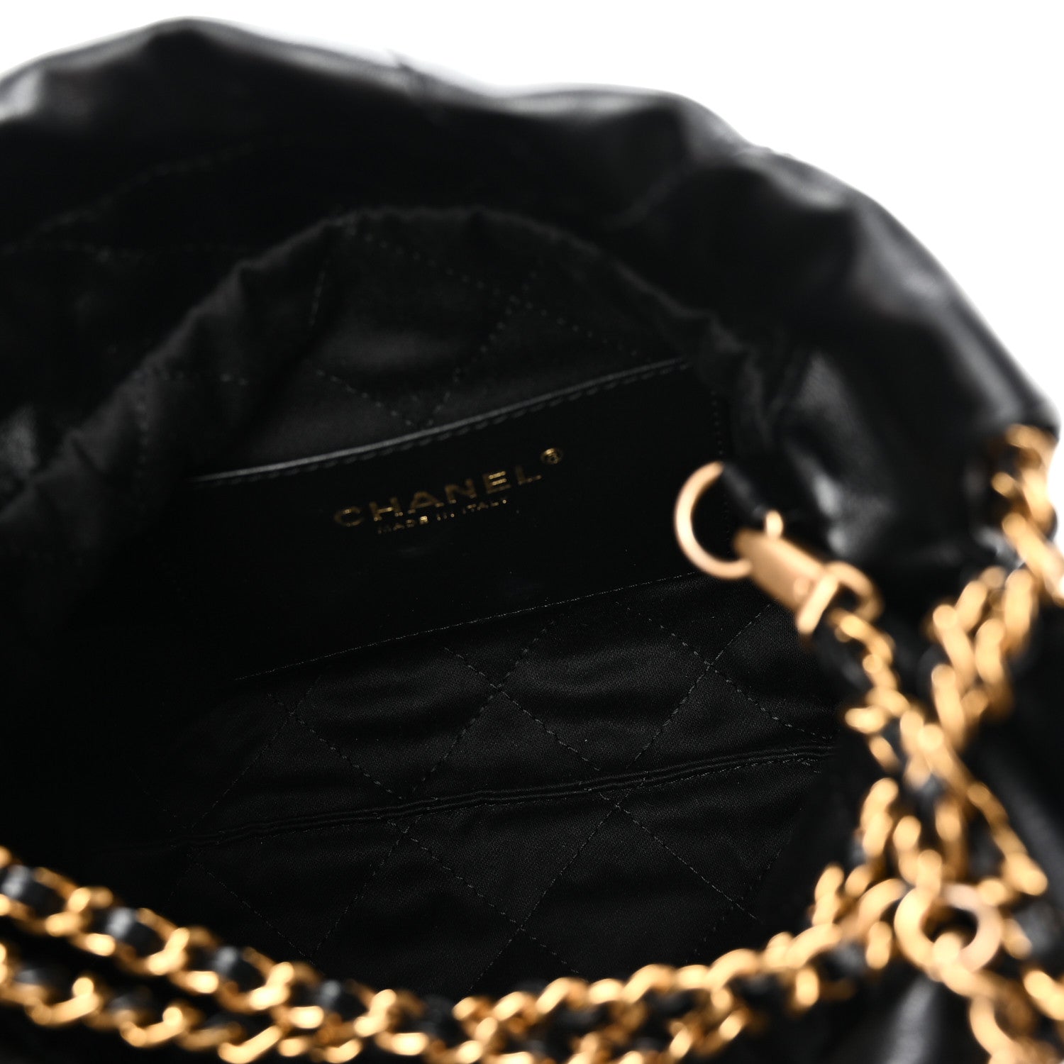 Chanel Shiny Calfskin Quilted Mini Chanel 22 Black 5 of 10