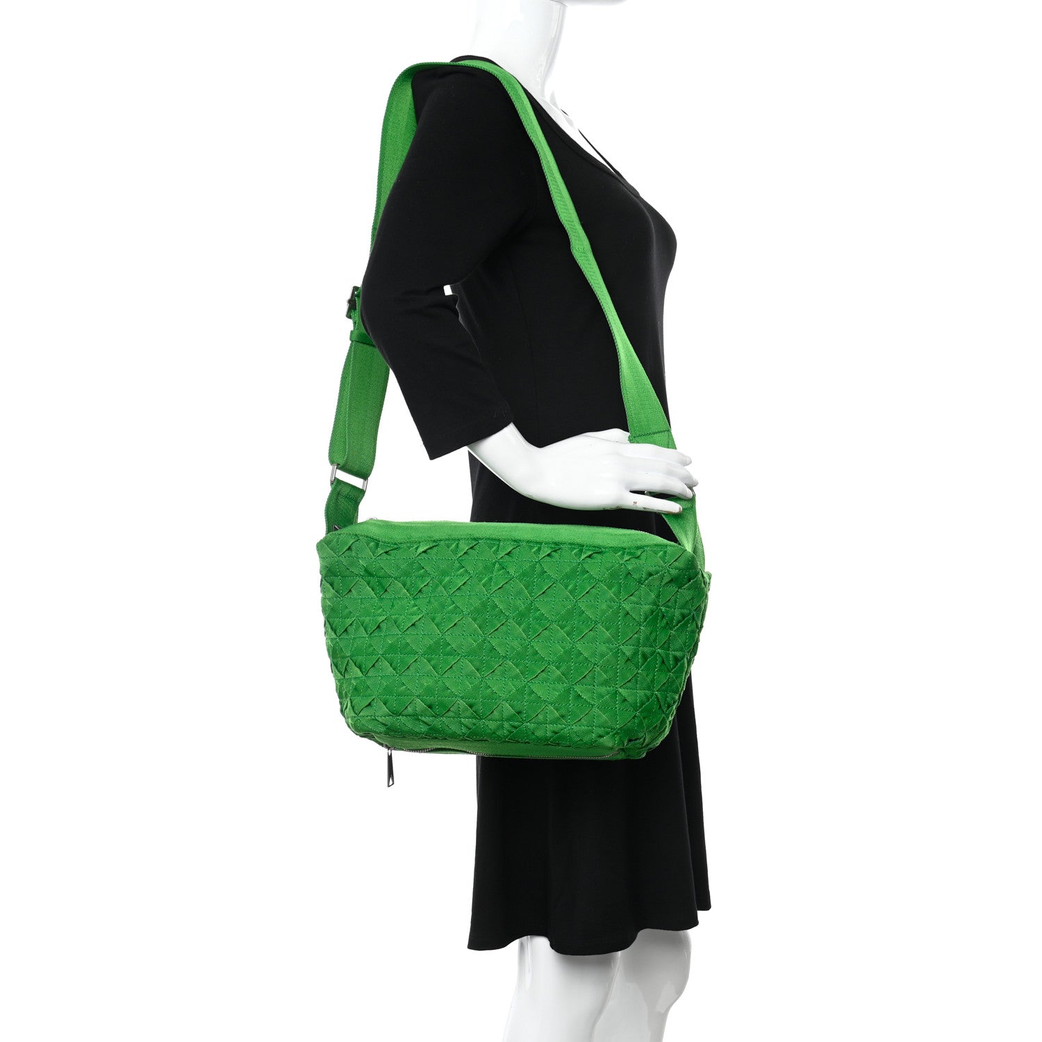 Bottega Veneta Canvas Maxi Intrecciato Webbing Cassette Crossbody Bag Green 2 of 13