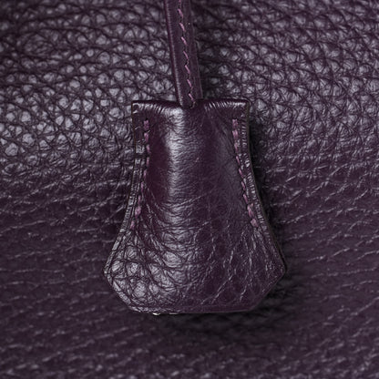 Hermes Taurillon Clemence Birkin 35 Raisin 31 of 44