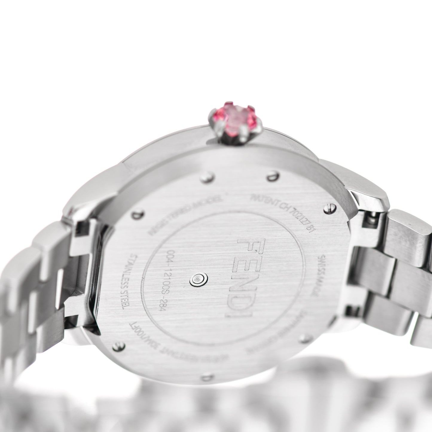Stainless Steel Mother of Pearl Topaz Spinel 33mm Ishine Rotating Gem Quartz Watch