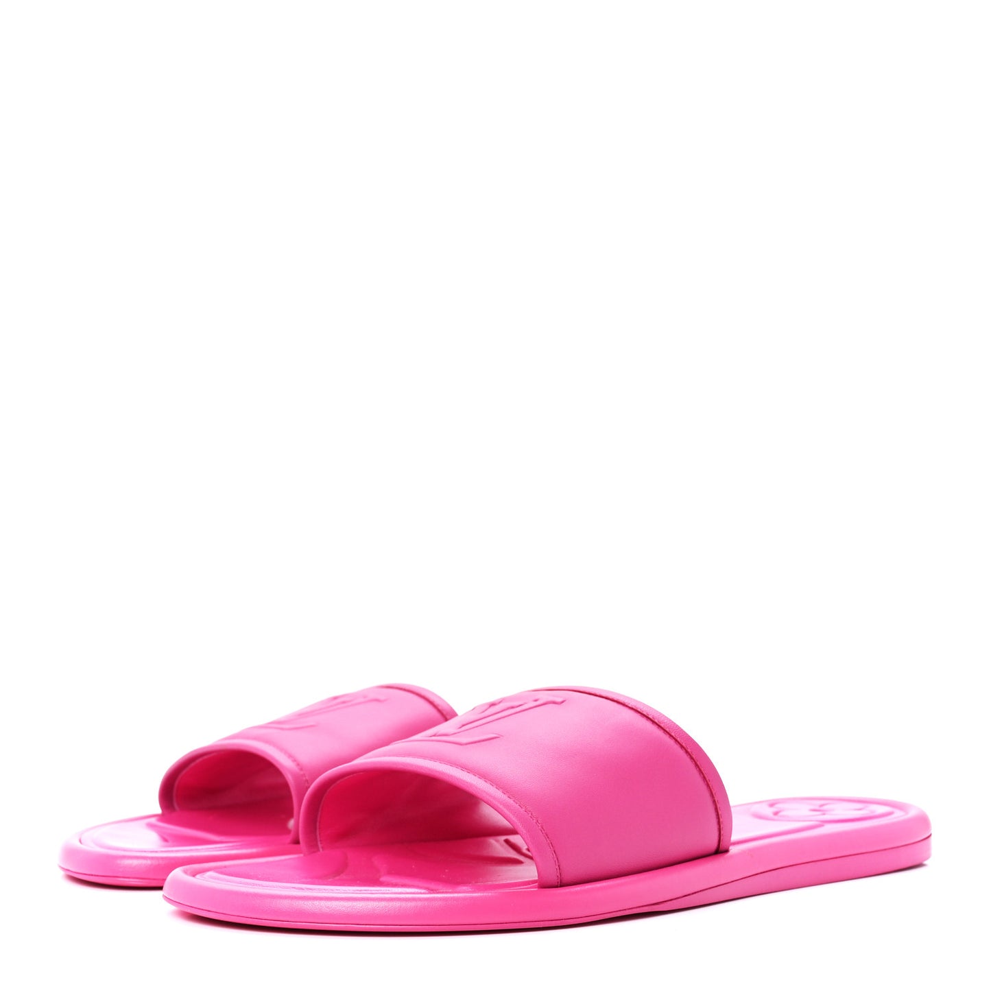 Lambskin Embossed Monogram Magnetic Flat Mules 39 Fuchisa 39