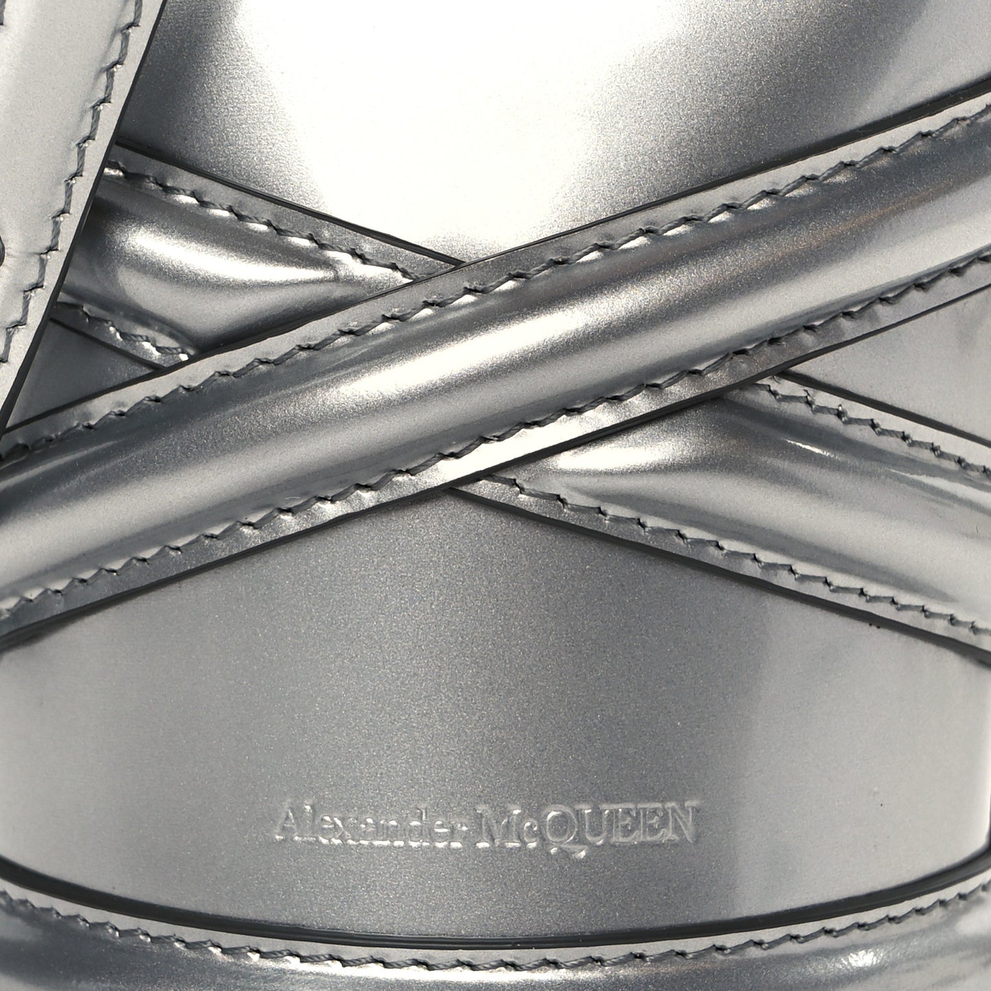 Metallic Calfskin The Curve Mini Shoulder Bag Silver