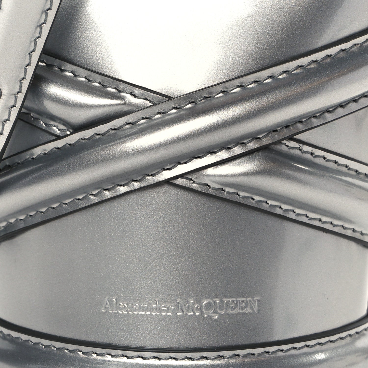Alexander McQueen Metallic Calfskin The Curve Mini Shoulder Bag Silver 7 of 10