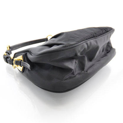 Prada Tessuto Nylon Pleated Evening Bag Black 4 of 8