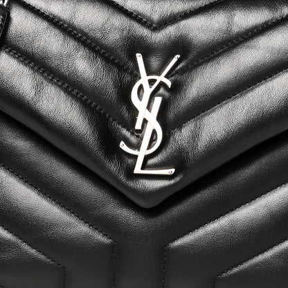 Saint Laurent Calfskin Y Quilted Monogram Small Loulou Chain Satchel Black 9 of 11