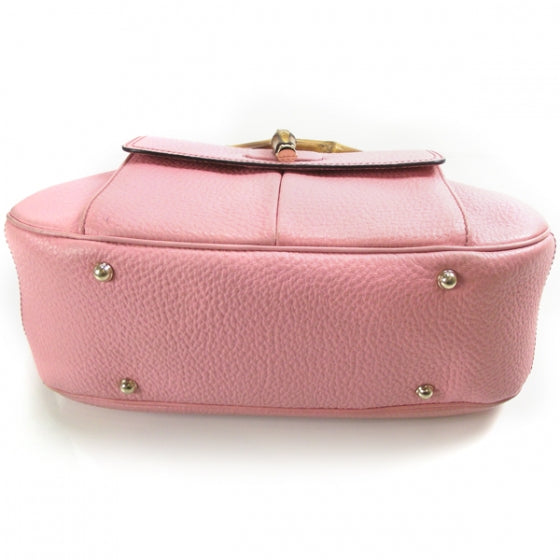 Calfskin Bamboo Top Handle Bag Pink