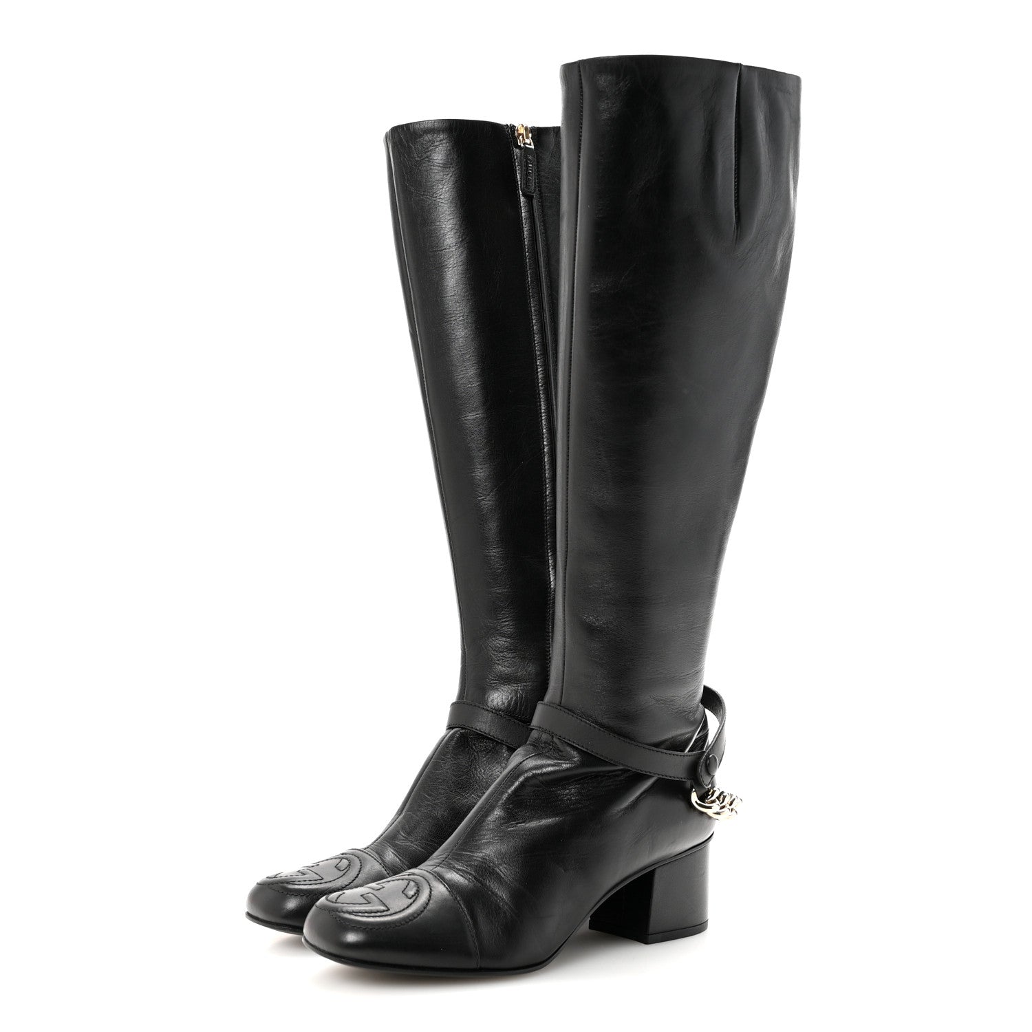 Gucci Calfskin Soho Knee Boots 36 Black 4 of 9