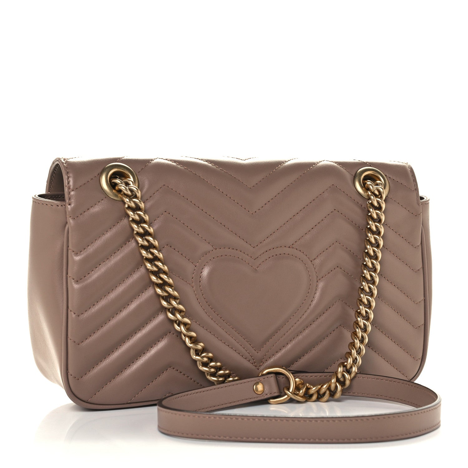 Gucci Calfskin Matelasse Small GG Marmont Shoulder Bag Porcelain Rose 3 of 11