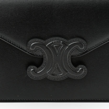 Celine Shiny Calfskin Cuir Triomphe Wallet on Chain Black 8 of 10