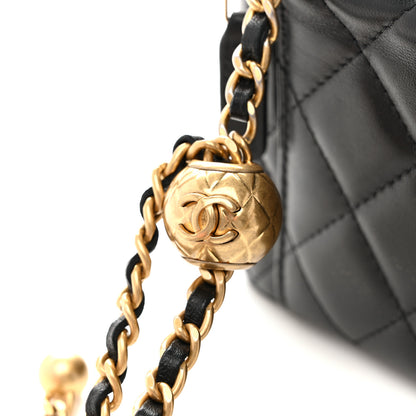 Chanel Lambskin Quilted Pearl Crush Small Vanity Case With Chain Black 13 of 13