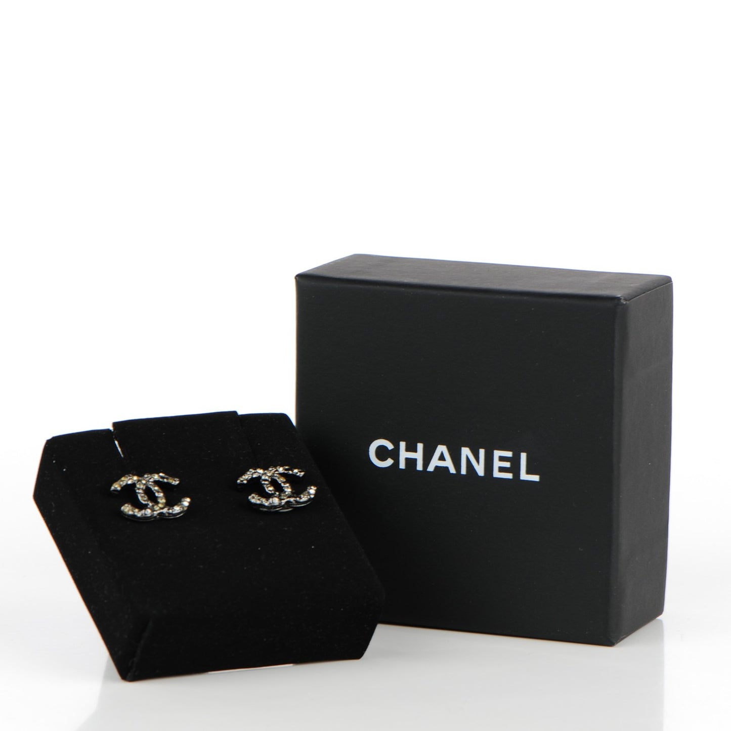 Crystal CC Earrings Silver