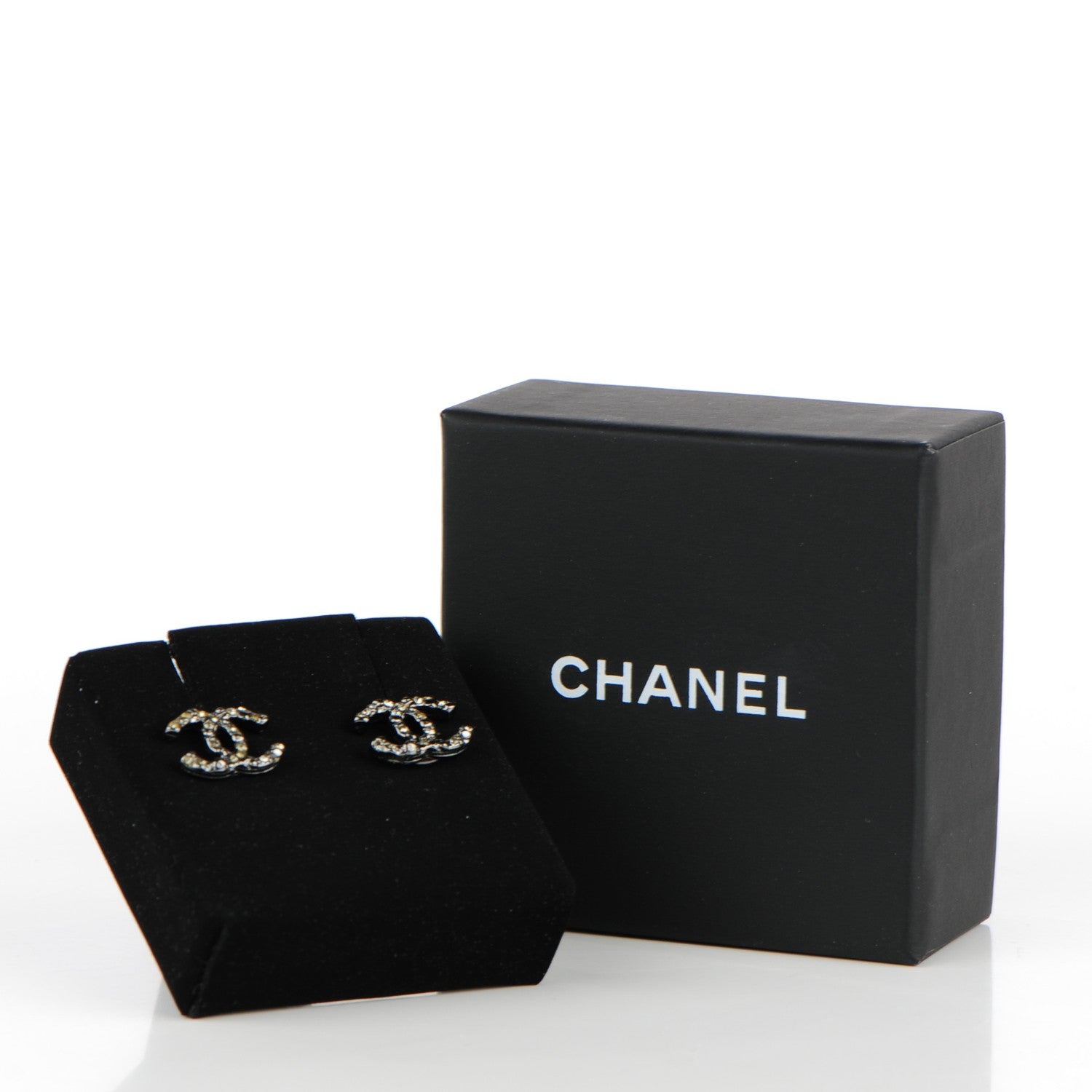 Chanel Crystal CC Earrings Silver 7 of 7