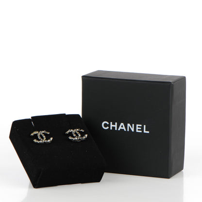Chanel Crystal CC Earrings Silver 7 of 7
