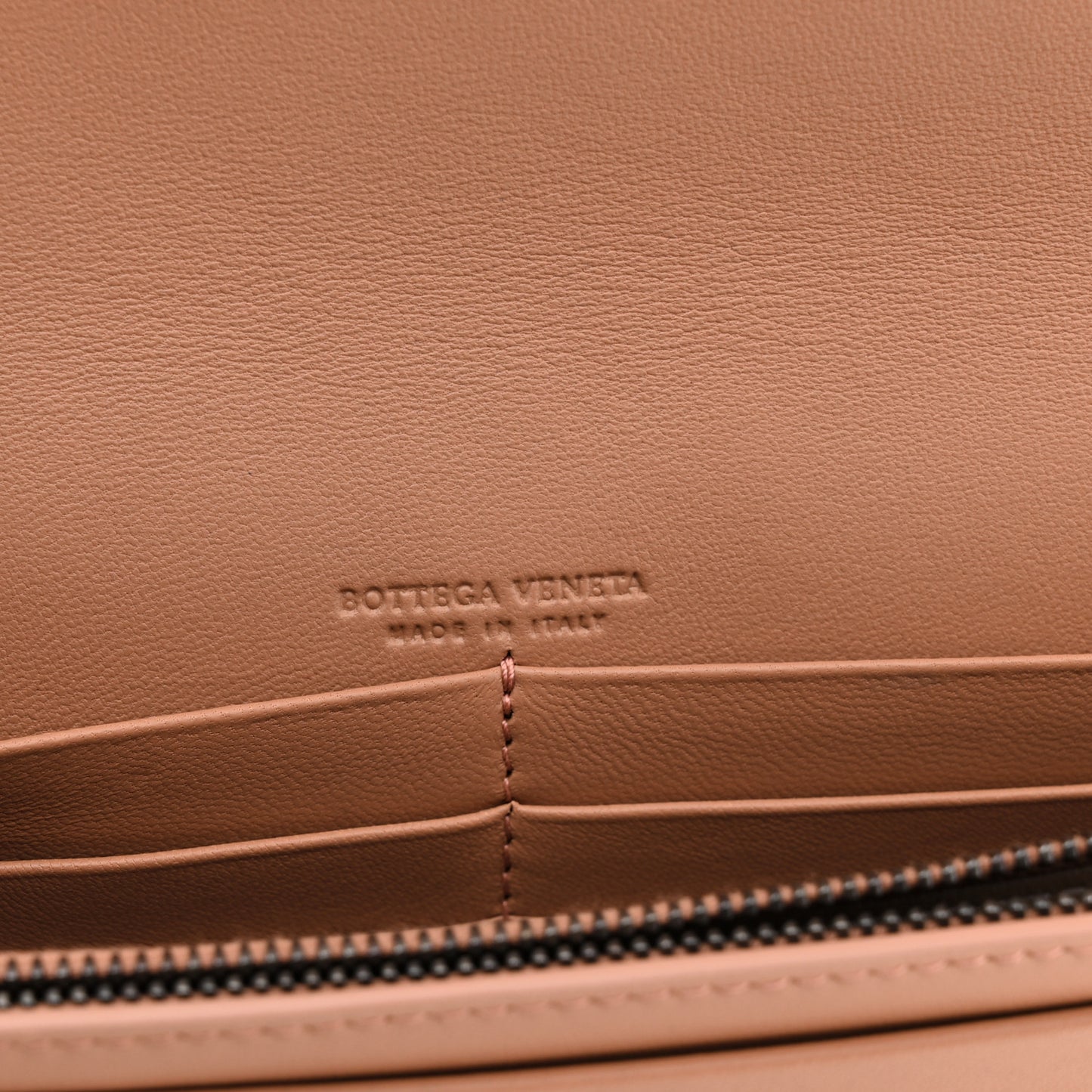 Nappa Intrecciato Continental Wallet on Chain Dusty Rose