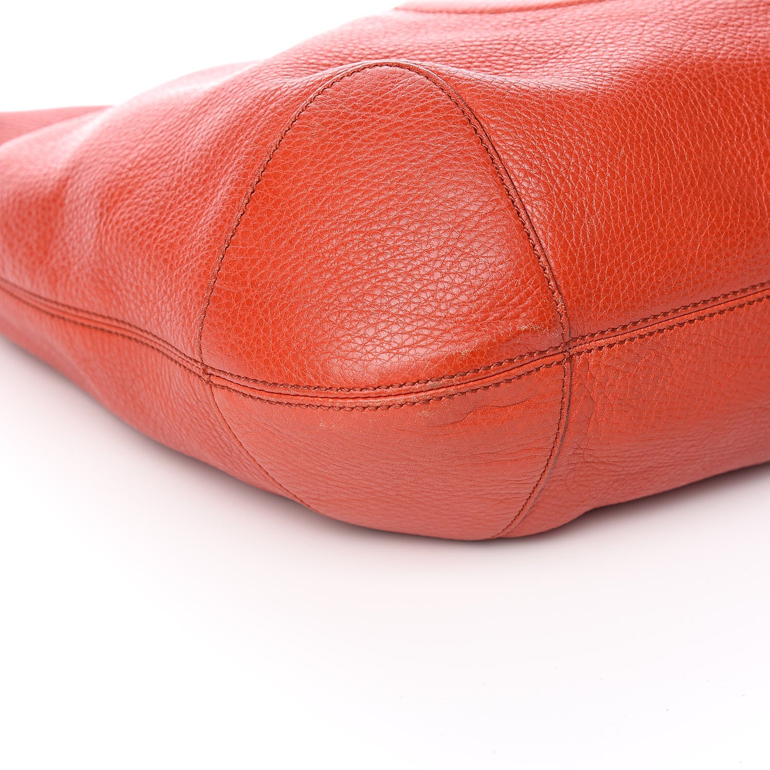 Gucci Pebbled Calfskin Medium Soho Chain Hobo Sun Orange 8 of 11