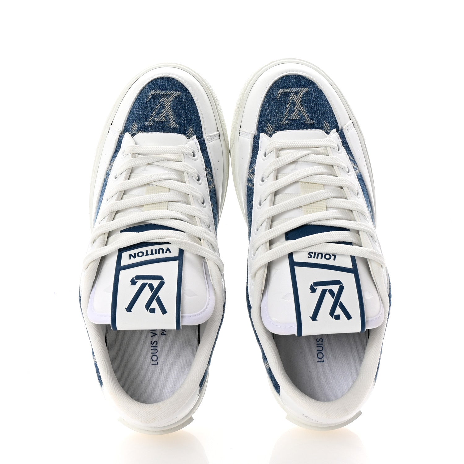 Louis Vuitton Denim Charlie Trainers 36 White Blue 2 of 11
