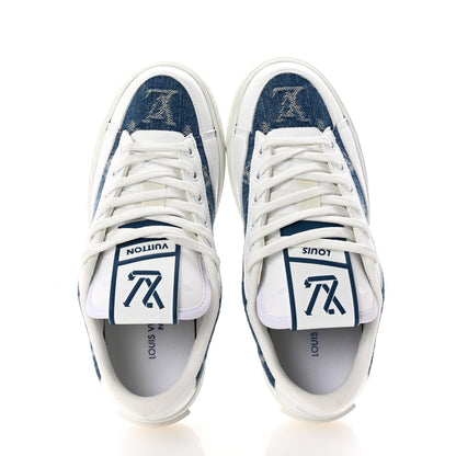 Louis Vuitton Denim Charlie Trainers 36 White Blue 2 of 11