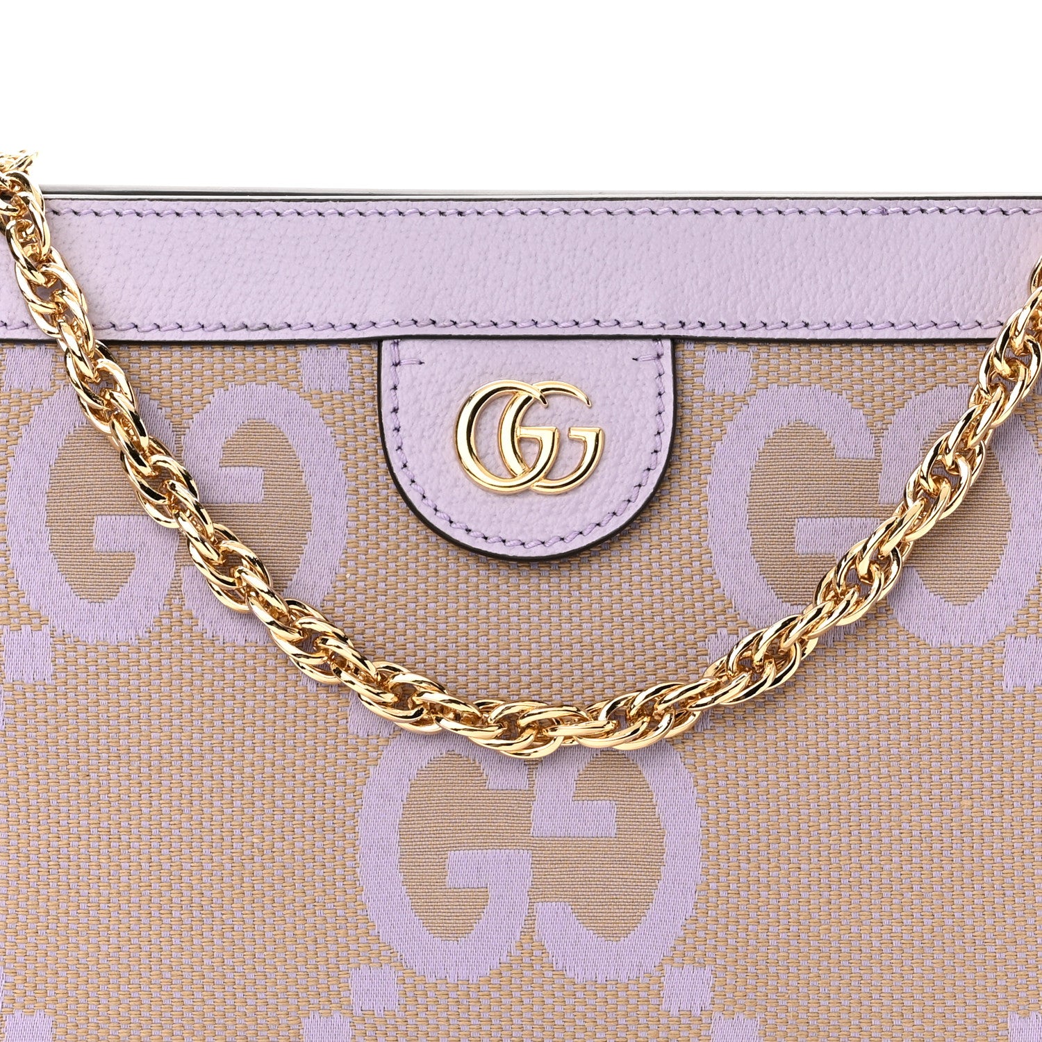 Gucci Monogram Jumbo GG Textured Dollar Calfskin Small Ophidia Chain Shoulder Bag Beige Lapis 8 of 10