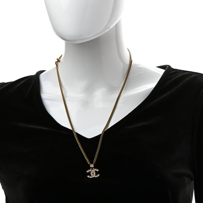 Chanel Crystal CC Pendant Necklace Gold 2 of 5